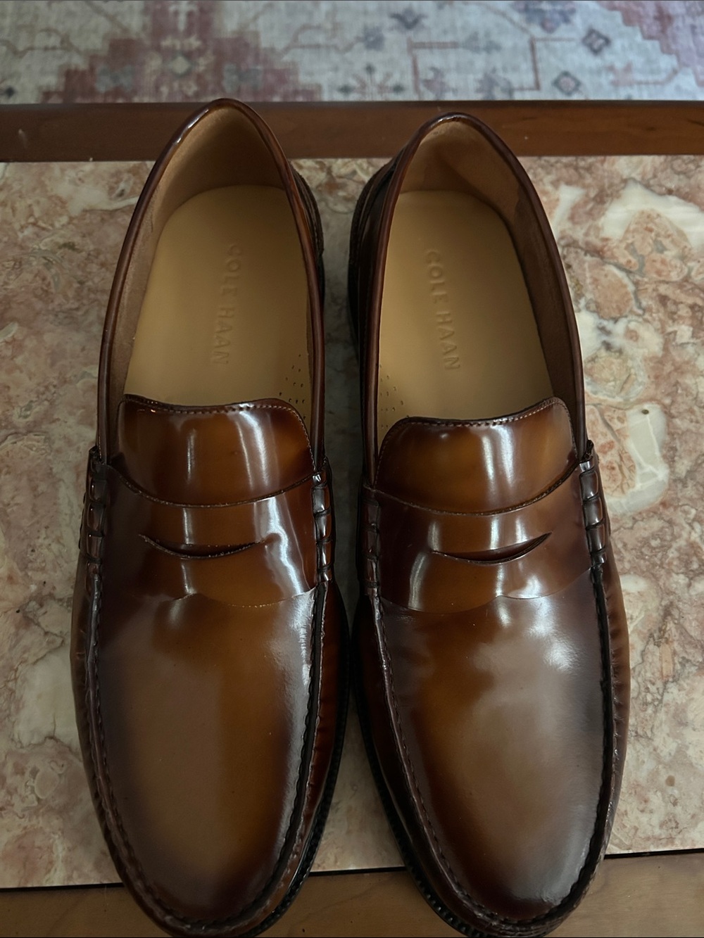 Cole Haan Tan/Brown Leather Penny Loafers